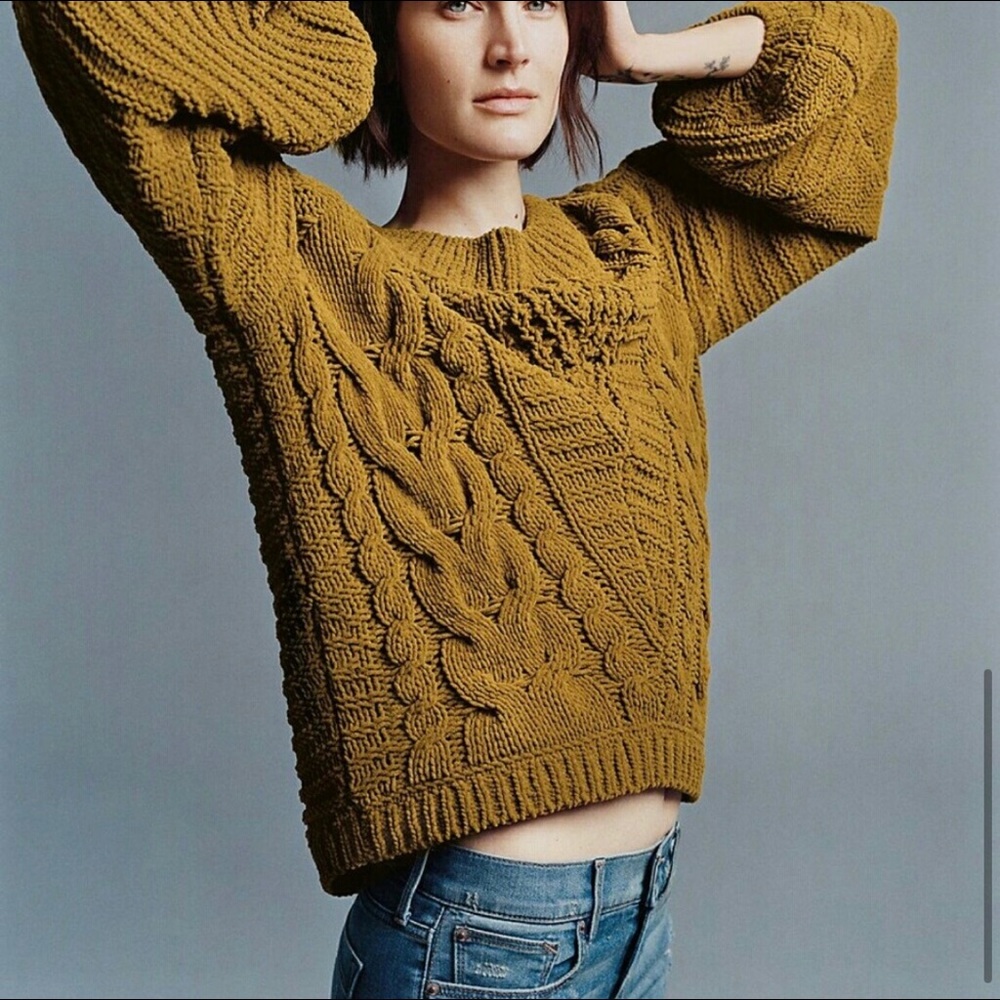 Express Balloon Sleeves Sweater Mustard Yellow View 5